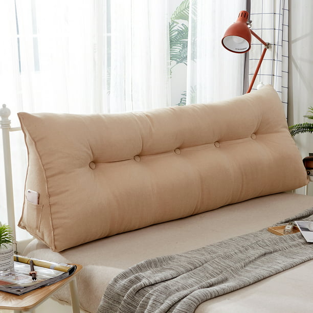 71'' White Triangular Wedge Lumbar Pillow Support Cushion Backrest Bed Headboard